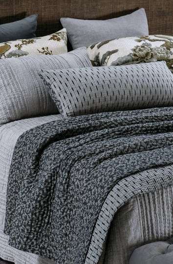 Bianca Lorenne - Ikatto / Coverlet/Cushion - Prussian Blue/Silver
